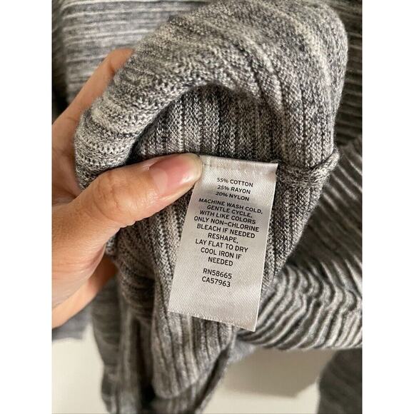 Calibrate Sweater Men's Large Gray Slub Crewneck Pullover Textured Cotton Blend - Picture 6 of 8